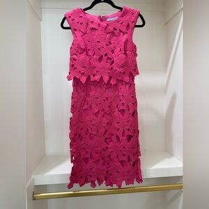 ANTONIO MELANI Vibrant Pink Lace Top